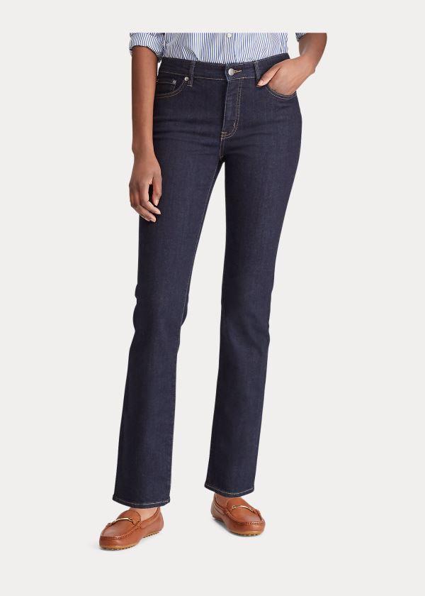 Jeansy Ralph Lauren Premier Straight Jean Damskie Czarne Niebieskie | EYOB7699