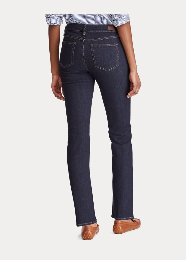 Jeansy Ralph Lauren Premier Straight Jean Damskie Czarne Niebieskie | EYOB7699