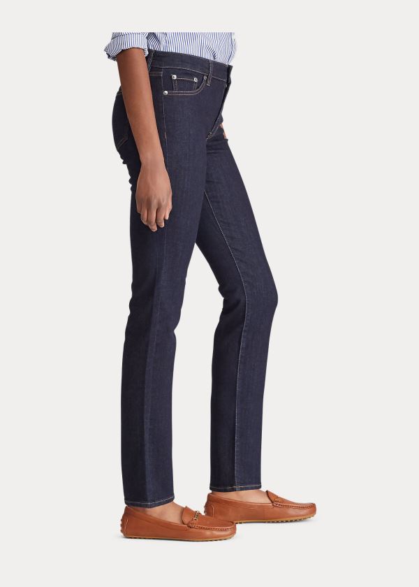 Jeansy Ralph Lauren Premier Straight Jean Damskie Czarne Niebieskie | EYOB7699