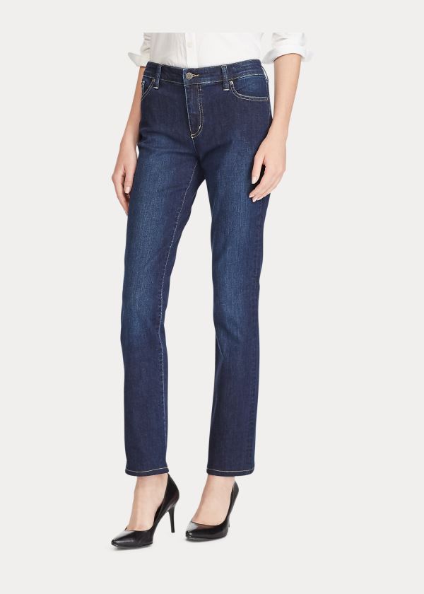 Jeansy Ralph Lauren Premier Straight Jean Damskie Niebieskie Niebieskie | OUYA5743