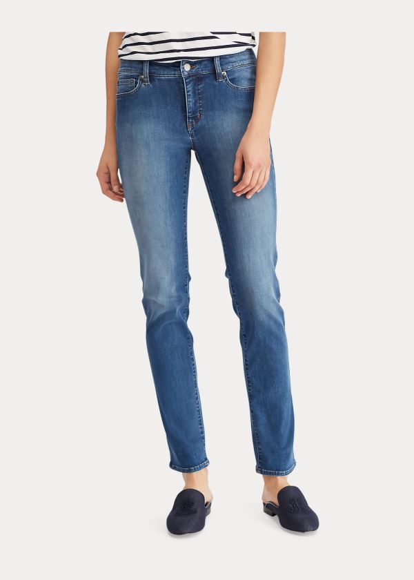 Jeansy Ralph Lauren Premier Straight Jean Damskie Niebieskie Niebieskie | IEDH2297