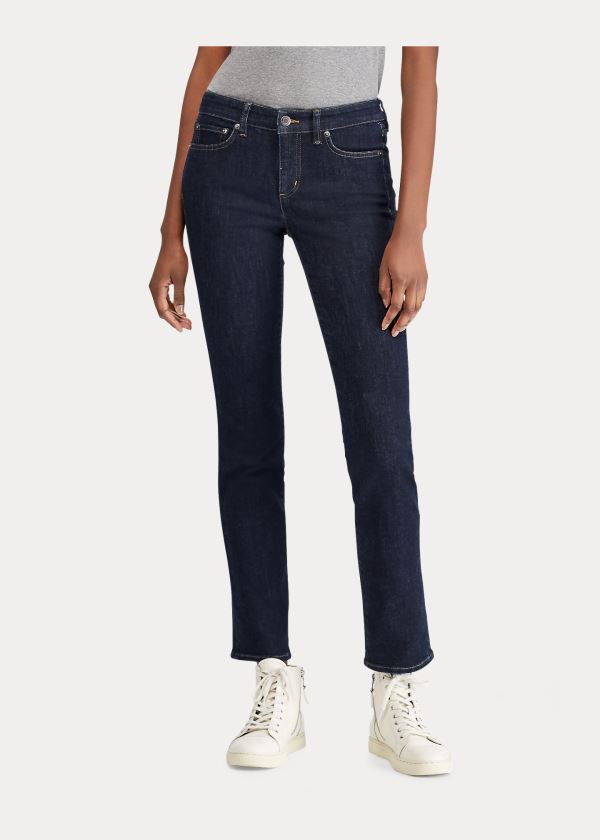 Jeansy Ralph Lauren Premier Straight Jean Damskie Granatowe Niebieskie | WAHR3210