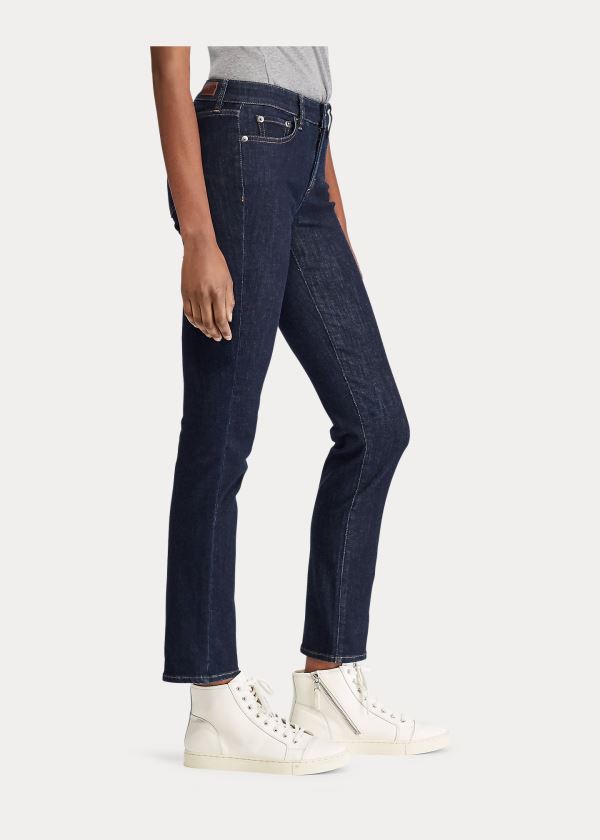 Jeansy Ralph Lauren Premier Straight Jean Damskie Granatowe Niebieskie | WAHR3210