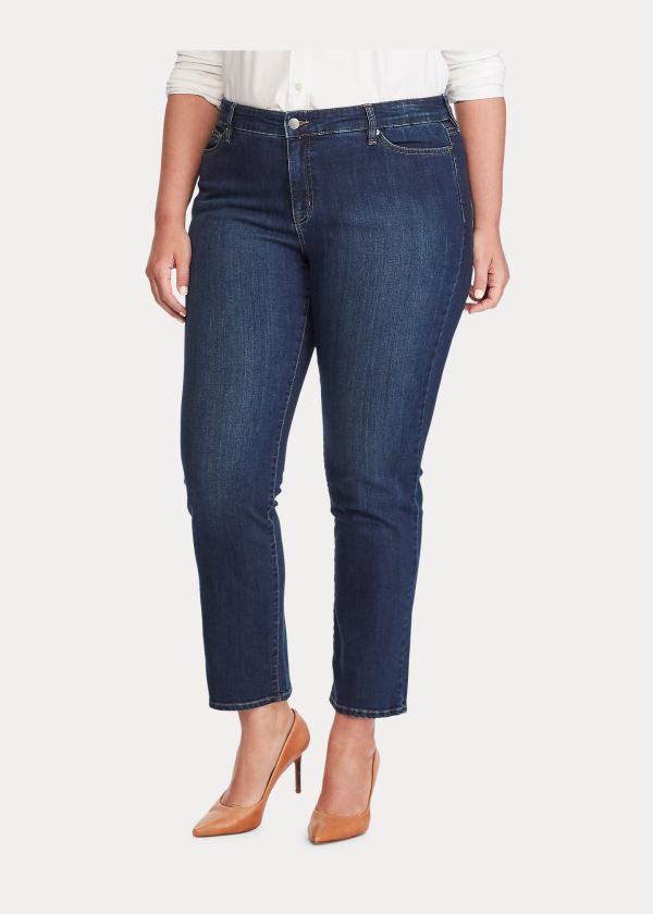 Jeansy Ralph Lauren Premier Straight Jean Damskie Jasny Królewski Niebieski Niebieskie Niebieskie | GKFJ5249