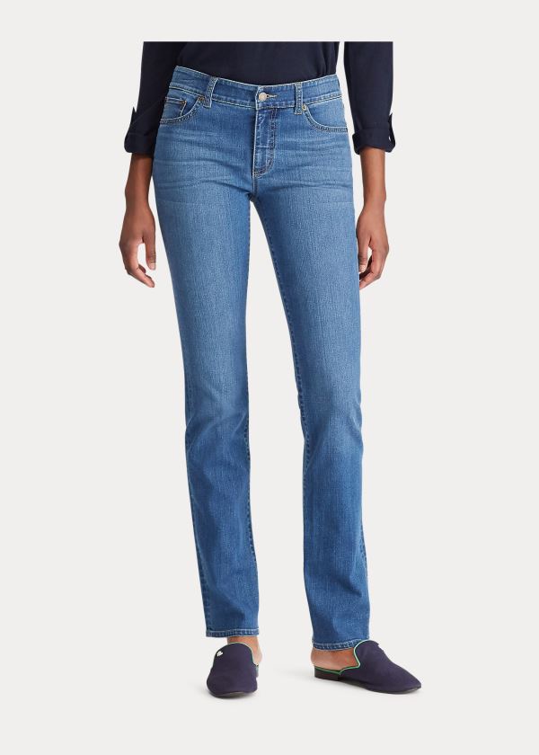 Jeansy Ralph Lauren Premier Straight Jean Damskie Niebieskie | KKWP8801