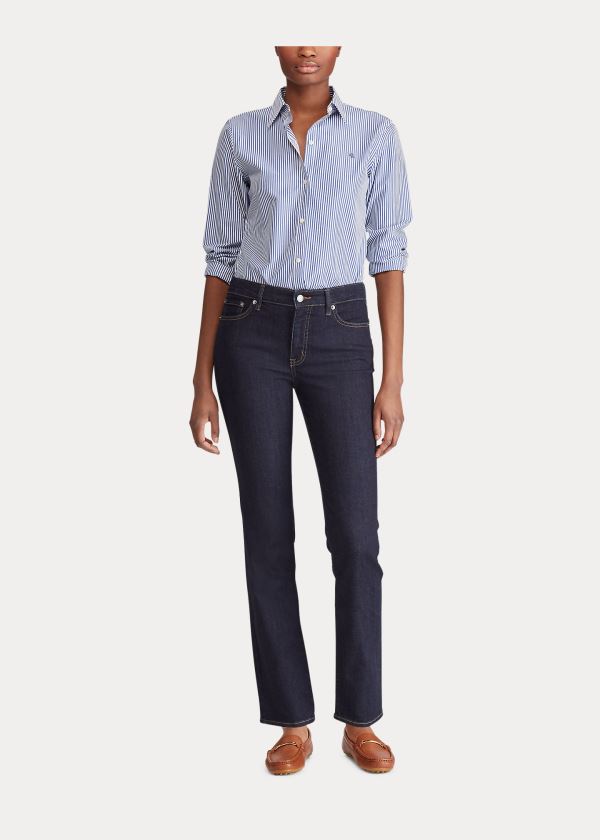 Jeansy Ralph Lauren Premier Straight Jean Damskie Czarne Niebieskie | CREF4311