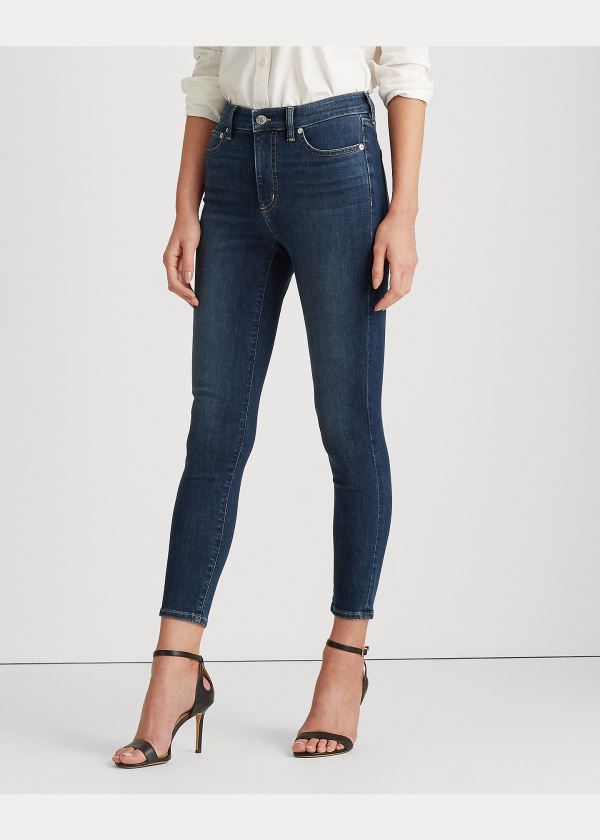 Jeansy Ralph Lauren Regal Skinny Ankle Jean Damskie Indygo Niebieskie | EKMZ1229