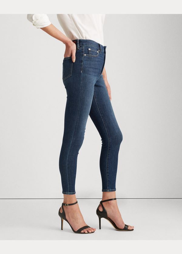 Jeansy Ralph Lauren Regal Skinny Ankle Jean Damskie Indygo Niebieskie | EKMZ1229