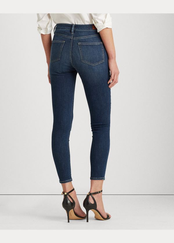 Jeansy Ralph Lauren Regal Skinny Ankle Jean Damskie Indygo Niebieskie | EKMZ1229