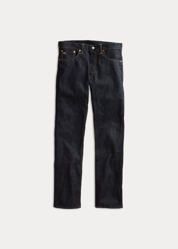 Jeansy Ralph Lauren Slim-Fit Rigid Jean Męskie Czarne Niebieskie | VKLP6423