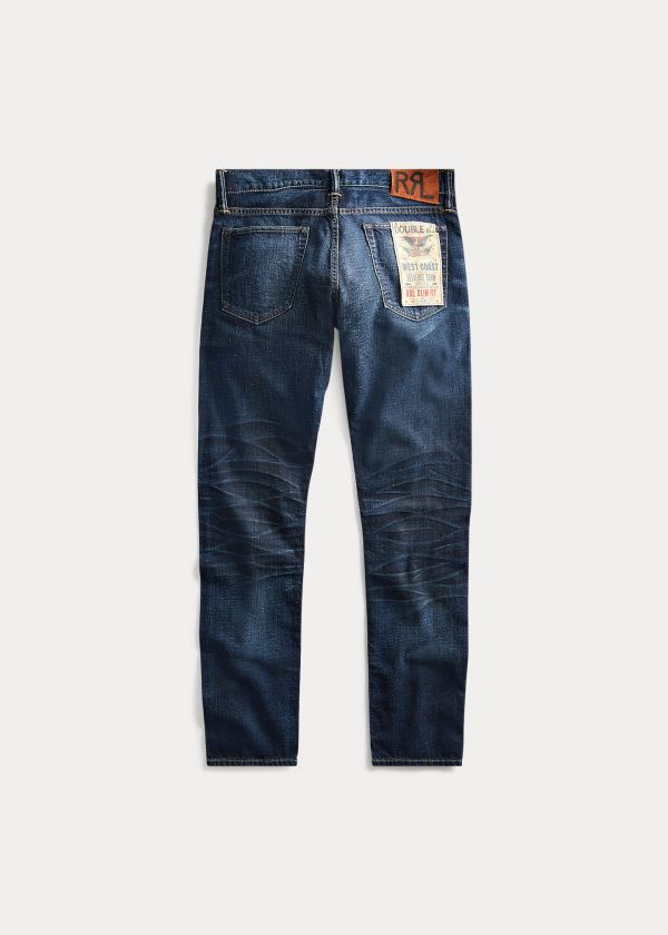 Jeansy Ralph Lauren Slim Fit Selvedge Jean Męskie Niebieskie Niebieskie | RQKK3120