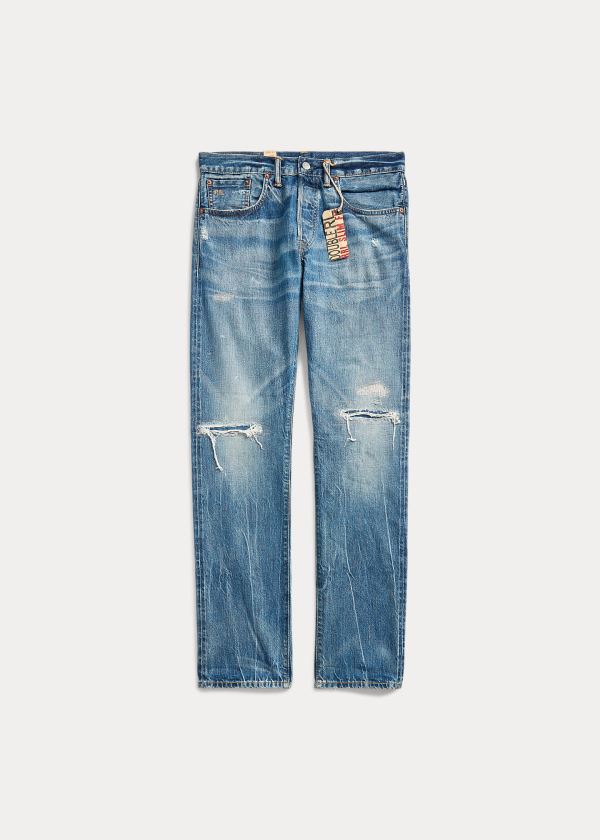 Jeansy Ralph Lauren Slim Fit Selvedge Jean Męskie Niebieskie Niebieskie | BTBP4607