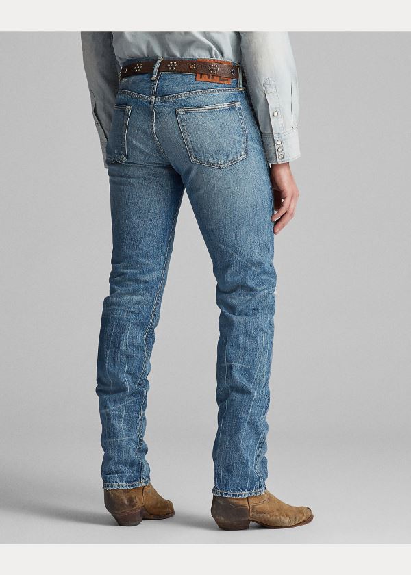 Jeansy Ralph Lauren Slim Fit Selvedge Jean Męskie Niebieskie Niebieskie | BTBP4607