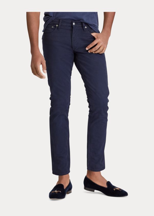 Jeansy Ralph Lauren Slim Fit Stretch Jean Męskie Granatowe | CKHQ5417