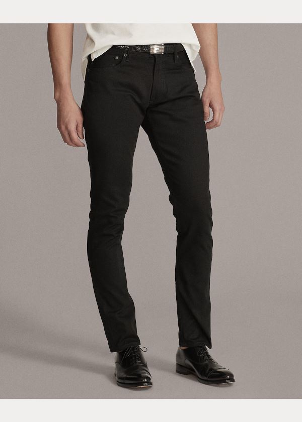 Jeansy Ralph Lauren Slim Fit Stretch Jean Męskie Czarne | FJJP2493