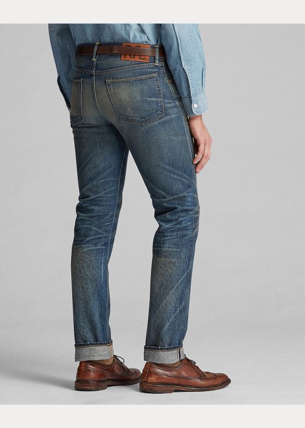 Jeansy Ralph Lauren Slim Narrow Selvedge Jean Męskie Niebieskie Niebieskie | OMIA4789