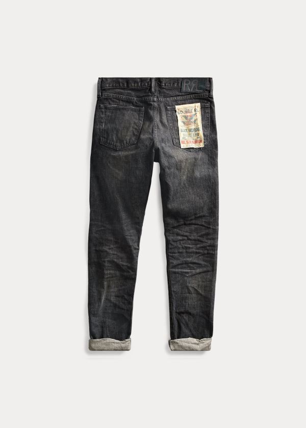 Jeansy Ralph Lauren Slim Narrow Selvedge Jean Męskie Czarne | LTJZ8354