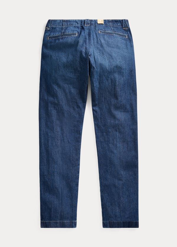 Jeansy Ralph Lauren Slim Straight Denim Pant Męskie Niebieskie | WVIZ1122