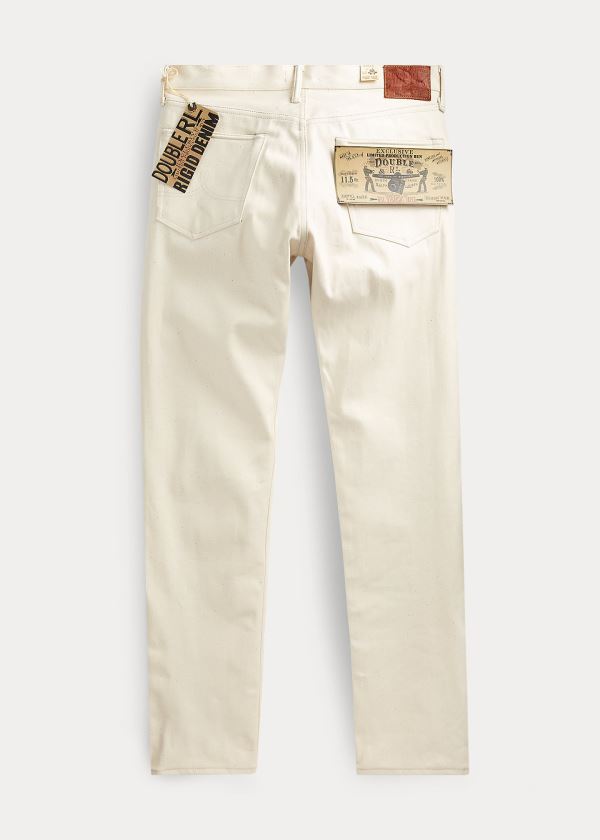 Jeansy Ralph Lauren Straight Tapered Fit Jean Męskie Kremowe | YHIC0248