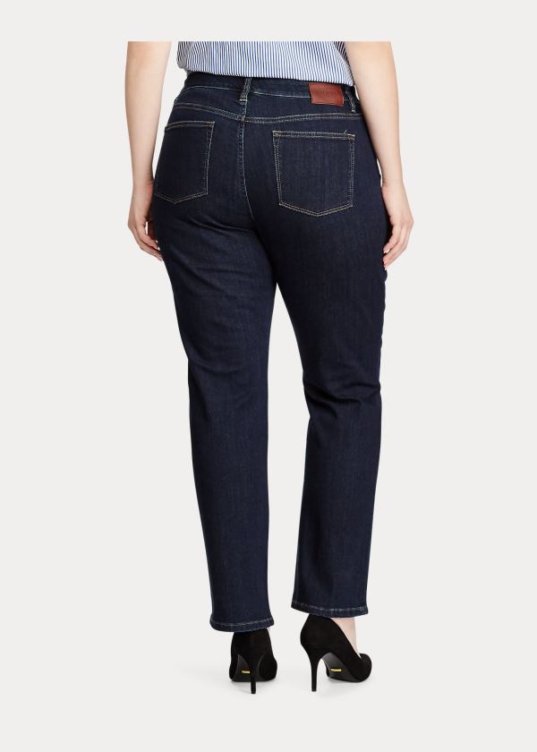 Jeansy Ralph Lauren Stretch Premier Straight Jean Damskie Granatowe | PSRF1209