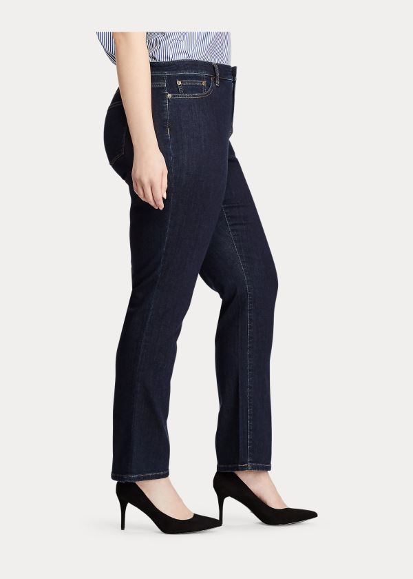 Jeansy Ralph Lauren Stretch Premier Straight Jean Damskie Granatowe | PSRF1209