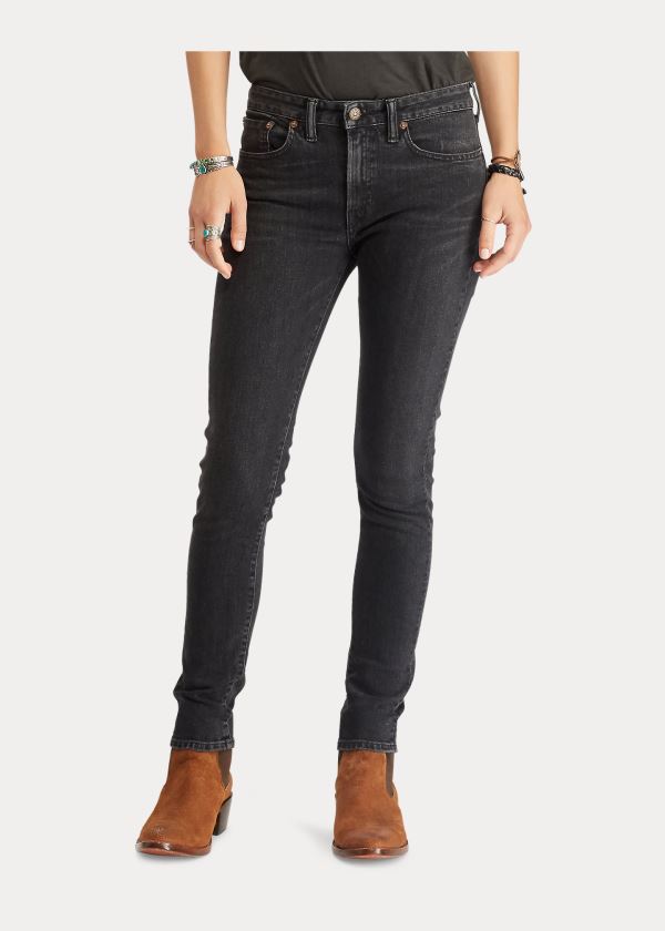 Jeansy Ralph Lauren Stretch Skinny Jean Damskie Czarne Niebieskie | TGFQ1799