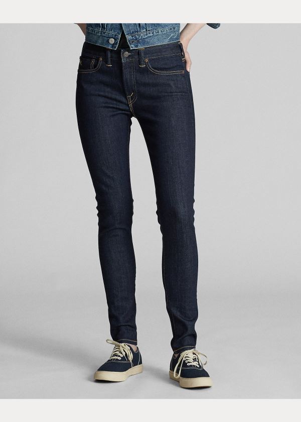 Jeansy Ralph Lauren Stretch Skinny Jean Damskie Granatowe Niebieskie | IUGX1010