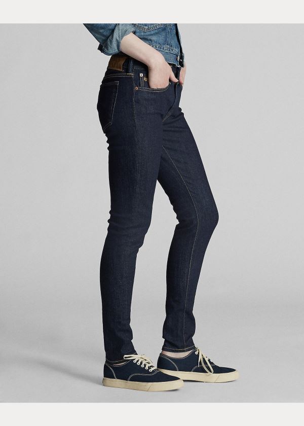 Jeansy Ralph Lauren Stretch Skinny Jean Damskie Granatowe Niebieskie | IUGX1010