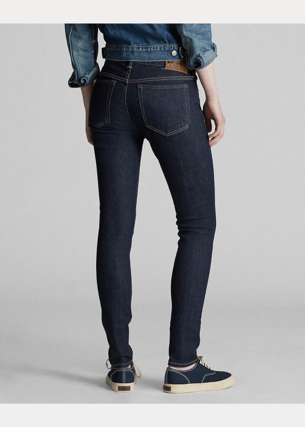 Jeansy Ralph Lauren Stretch Skinny Jean Damskie Granatowe Niebieskie | IUGX1010