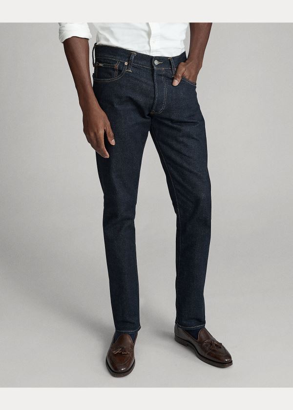 Jeansy Ralph Lauren Sullivan Slim Selvedge Jean Męskie Granatowe Niebieskie | OGLX4783