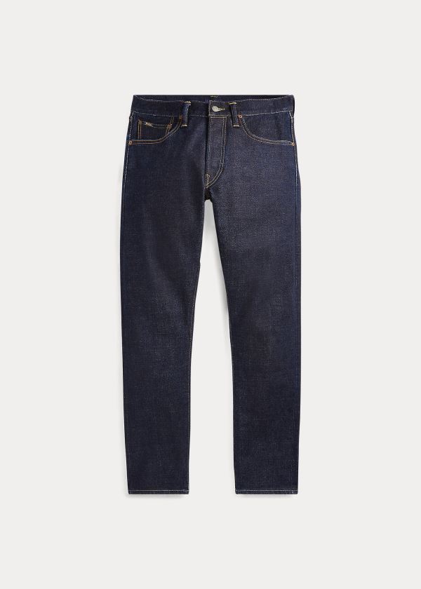 Jeansy Ralph Lauren Sullivan Slim Selvedge Jean Męskie Granatowe Niebieskie | OGLX4783