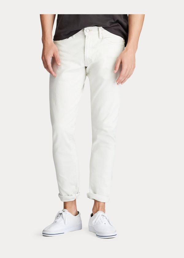 Jeansy Ralph Lauren Sullivan Slim Stretch Jean Męskie Białe | RJYX8384