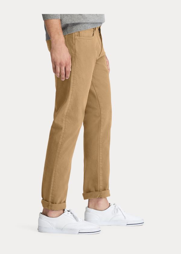 Jeansy Ralph Lauren Sullivan Slim Stretch Jean Męskie Głęboka Khaki | KEBW4279