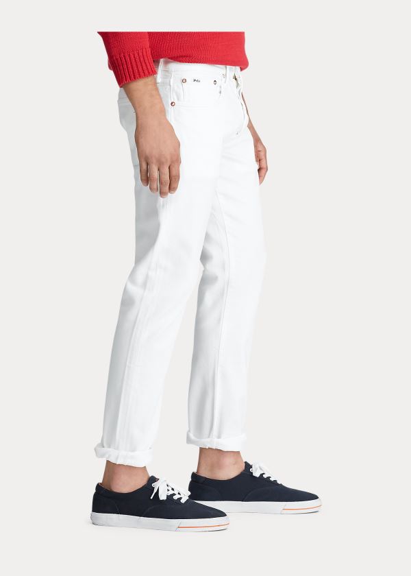 Jeansy Ralph Lauren Sullivan Slim Stretch Jean Męskie Białe | NDQC4339