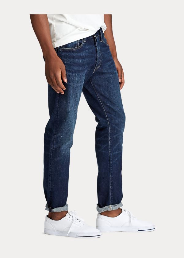 Jeansy Ralph Lauren Sullivan Slim Stretch Jean Męskie Granatowe Niebieskie | FQOL2866