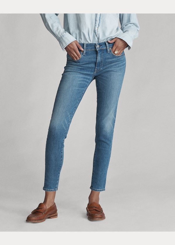 Jeansy Ralph Lauren Tompkins Skinny Crop Jean Damskie Indygo | ISDC8767