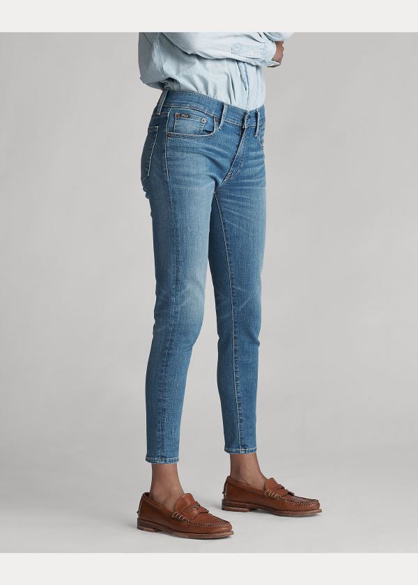 Jeansy Ralph Lauren Tompkins Skinny Crop Jean Damskie Indygo | ISDC8767