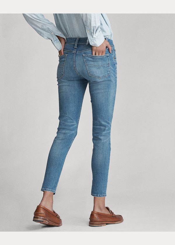 Jeansy Ralph Lauren Tompkins Skinny Crop Jean Damskie Indygo | ISDC8767