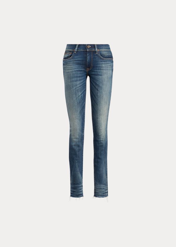 Jeansy Ralph Lauren Tompkins Skinny Crop Jean Damskie Ciemny Indygo | YAMK6242