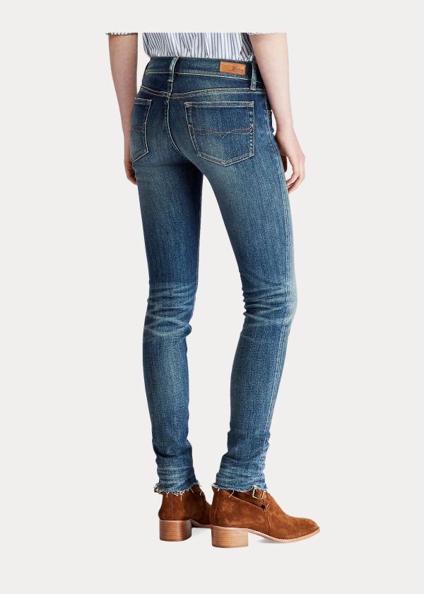 Jeansy Ralph Lauren Tompkins Skinny Crop Jean Damskie Ciemny Indygo | YAMK6242