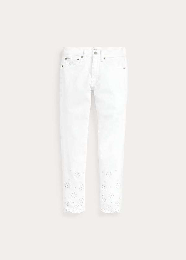 Jeansy Ralph Lauren Tompkins Skinny Crop Jean Damskie Białe | UHUW7630