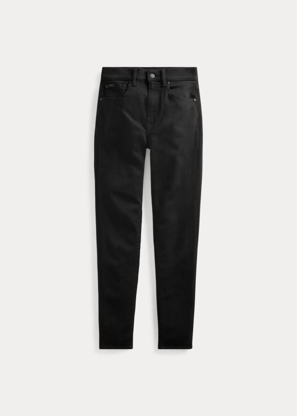 Jeansy Ralph Lauren Tompkins Skinny High-Rise Jean Damskie Czarne | VBLP8052