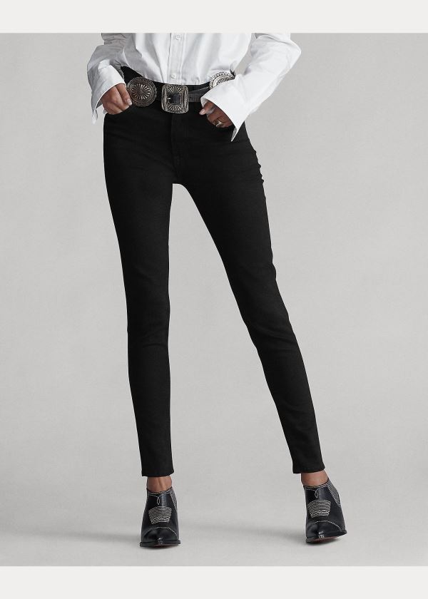 Jeansy Ralph Lauren Tompkins Skinny High-Rise Jean Damskie Czarne | VBLP8052