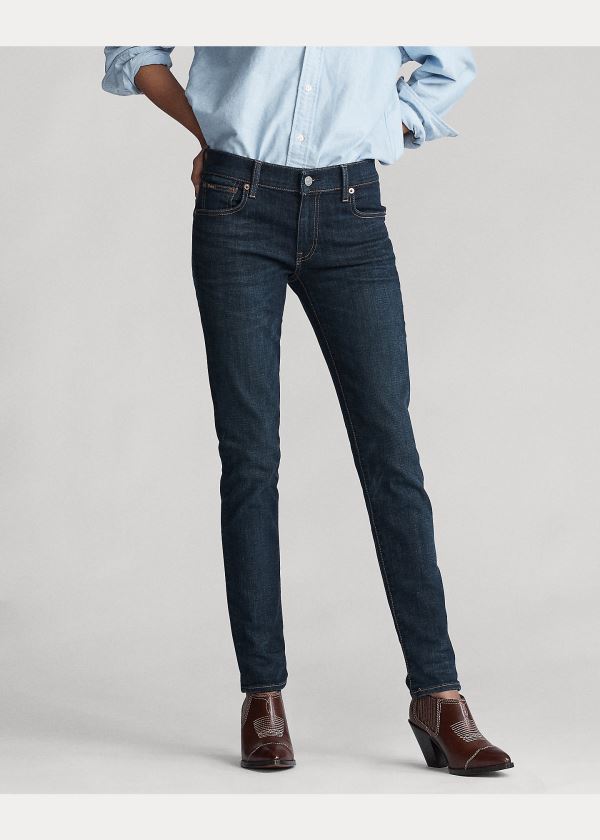 Jeansy Ralph Lauren Tompkins Skinny Jean Damskie Ciemny Indygo | ENUA2598