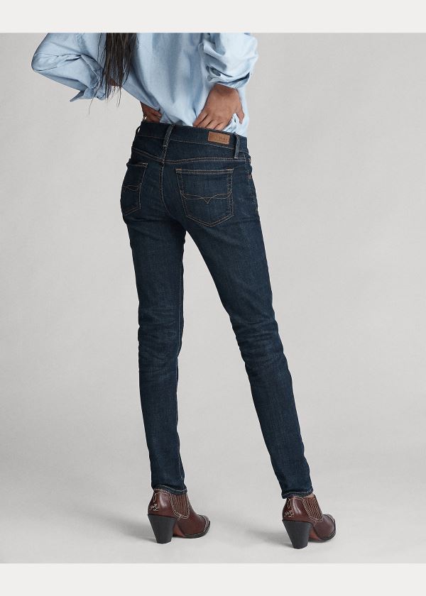 Jeansy Ralph Lauren Tompkins Skinny Jean Damskie Ciemny Indygo | ENUA2598