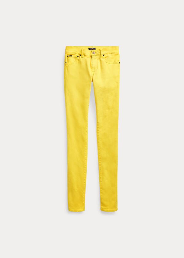 Jeansy Ralph Lauren Tompkins Stretch Skinny Jean Damskie Żółte | PFVO2614