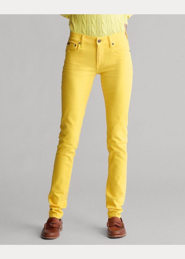 Jeansy Ralph Lauren Tompkins Stretch Skinny Jean Damskie Żółte | PFVO2614