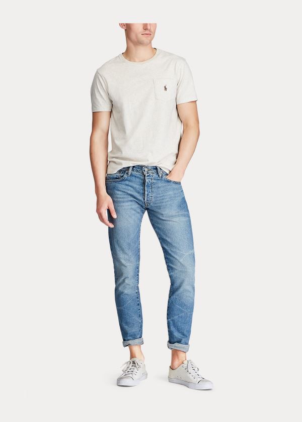 Jeansy Ralph Lauren Varick Slim Straight Jean Męskie Niebieskie Niebieskie | APSO8046