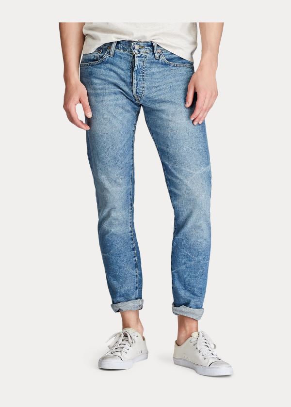 Jeansy Ralph Lauren Varick Slim Straight Jean Męskie Niebieskie Niebieskie | APSO8046