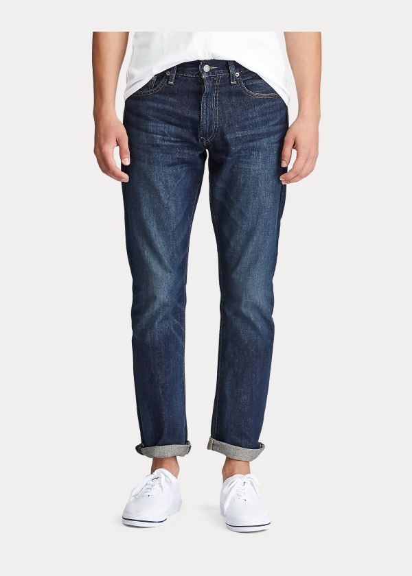 Jeansy Ralph Lauren Varick Slim Straight Jean Męskie Niebieskie Niebieskie | SHDV2597